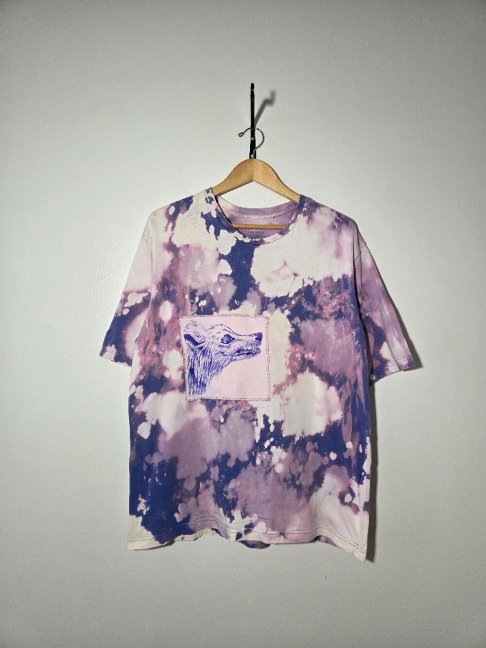 Vintage Cherokee Tie Dye Tee with Painted Dog Patch